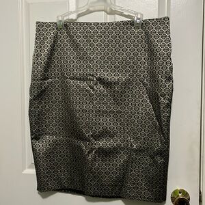 Classic Ann Taylor Size 14 Baroque Gold / Black Skirt New with Tags